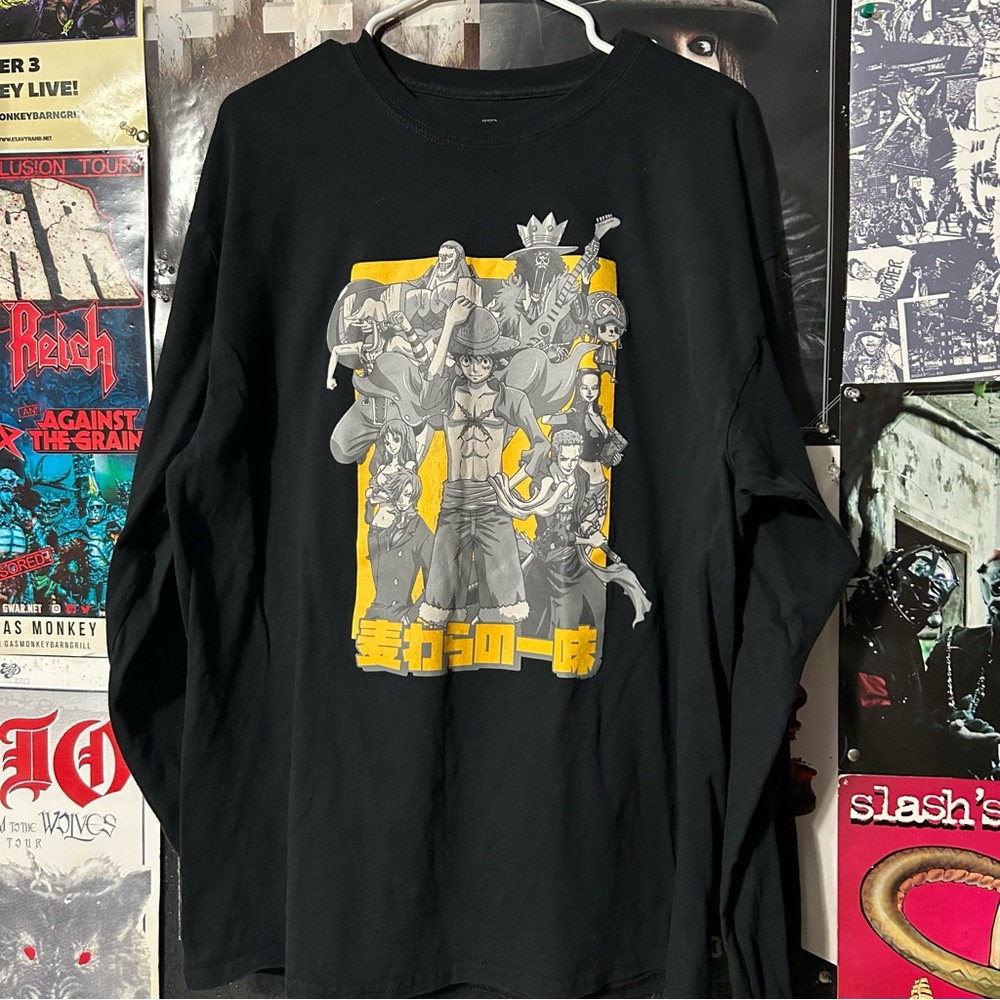 One Piece Group Long Sleeve Anime Graphic T Shirt Size XL